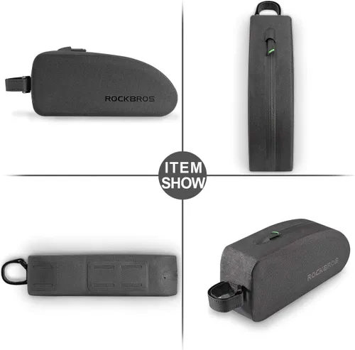 Miniatura 8 de ROCKBROS - Bolsa de tubo superior para bicicleta, 100% impermeable, bolsa para marco frontal de bicicleta, bolsa de accesorios de bicicleta para MTB