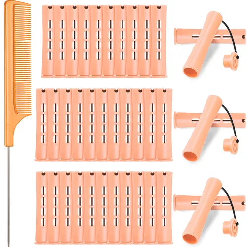 Miniatura 17 de WILLBOND - 36 piezas de varillas de onda fría para permanente de cabello, varillas de rizado con peine de cola de rata de acero para peinado