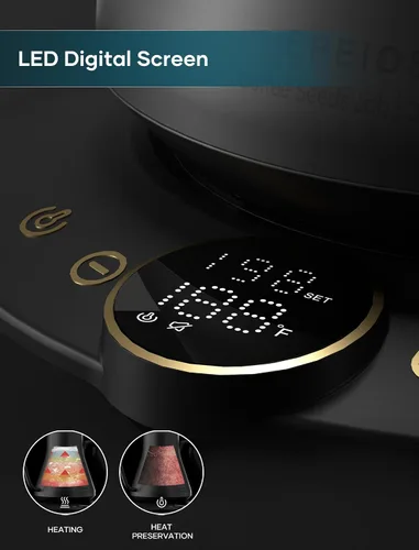 Miniatura 6 de INTASTING - Hervidor eléctrico de cuello de cisne con control de temperatura de ±1℉ para café y té de infusión, calentamiento rápido, acero