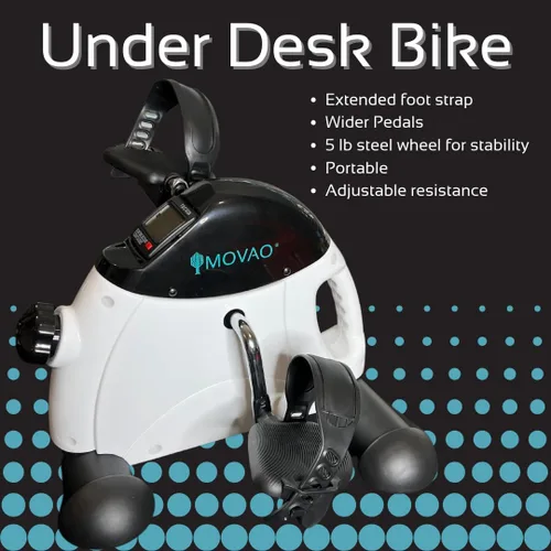 Miniatura 3 de Mini bicicleta estática para debajo del escritorio, con pedales anchos mejorados y correa fácilmente ajustable para ciclismo, ejercicio, bicicleta