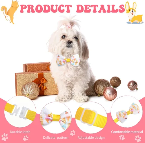 Miniatura 3 de Reginary El juego de 100 piezas de collar de corbatín para perro incluye 40 corbatas para perros y 30 corbatines para cachorros, 30 flores