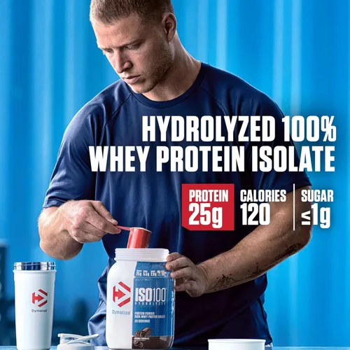 Miniatura 3 de Dymatize Polvo de proteína de suero ISO 100 con 25g de aislado de suero 100% hidrolizado, sabor vainilla, 5 libras, el paquete puede variar