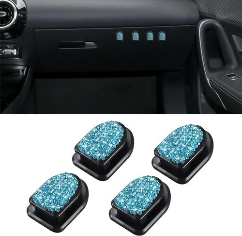 Miniatura 15 de WINKA Ganchos brillantes para automóvil, 4 piezas, accesorios de cristal, lindo gancho para salpicadero, llaves, lentes de sol, gancho
