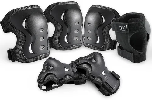 Rodilleras y coderas para niños y adultos y jóvenes con muñequeras 3 en 1, conjunto de equipo de protección para patineta, ciclismo, BMX, bicicleta,