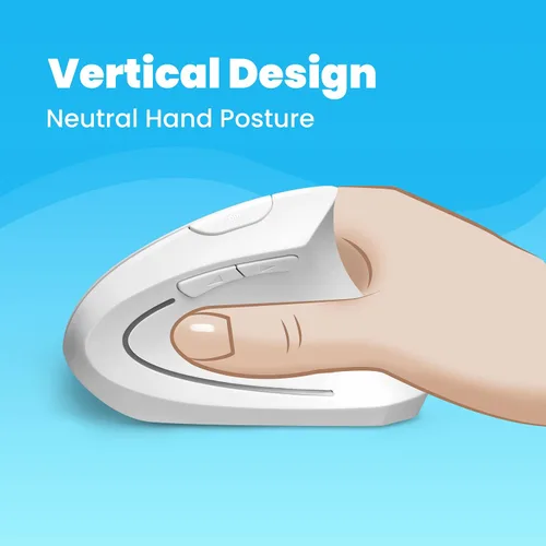 Miniatura 3 de Perixx PERIMICE-713W - Mouse vertical ergonómico inalámbrico - Especificaciones de 2.4G con receptor USB - Interruptor de encendido/apagado - Diseño
