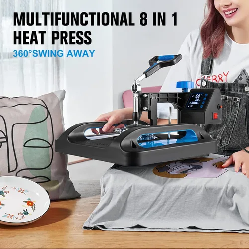 Miniatura 2 de Topdeep Prensa de Calor Pro 15x12 Pulgadas, Máquina de Prensa de Calor 8 en 1 con Prensa de Vasos de 30 OZ, Máquina de Prensado de Camisetas