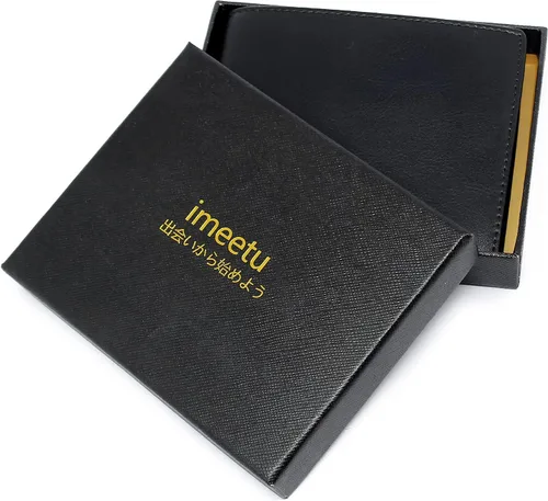 Miniatura 9 de OFAMOUS Cartera de cuero para hombre con bolsillo para monedas ventana de identificación abatible bloqueo RFID billetera delgada con bolsillo