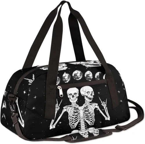 Miniatura 3 de AUUXVA Divertida bolsa de lona para niños y niñas, bolsa de baile, bolsa de gimnasio deportiva de luna espacial, bolsa de viaje para la noche, bolsa