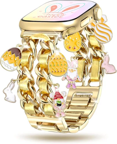Miniatura 18 de Correas de metal para reloj para mujeres compatibles con Apple Watch para mujeres y hombres de 40 mm, 38 mm, 41 mm, 42 mm, 44 mm, 45 mm, 46 mm