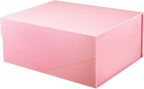 PACKHOME Caja de regalo de 9 x 6.5 x 3.8 pulgadas, caja plegable rectangular con tapa magnética para embalaje de regalo (rosa mate, textura de grano)