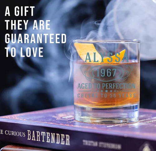Miniatura 2 de Vaso de whisky impreso personalizado de 11 onzas, regalos personalizados para hombres, él, día del padre, taza de cóctel con nombre personalizado