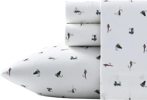 Miniatura 21 de Eddie Bauer - Sábanas tamaño Queen, juego de ropa de cama de percal de algodón, decoración del hogar crujiente y fresca (Canoe Lake Paddle, Queen)