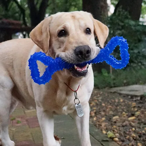 Miniatura 6 de LECHONG Juguetes duraderos para masticar perros de 13 pulgadas con forma de hueso, juguetes extra grandes para perros con diseño convexo, juguete
