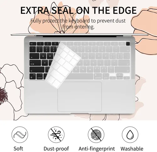 Miniatura 5 de Funda protectora de plástico rígida de plástico con funda para teclado compatible con MacBook Air de 13 pulgadas 2020, 2019, 2018, A2179, M1, A2337