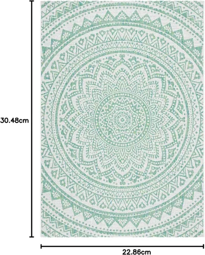 Miniatura 121 de SAFAVIEH Alfombra lavable para exteriores, colección Courtyard - Pasillo de 2.3 x 8 pies, color beige claro y marrón claro, no desprende pelusa