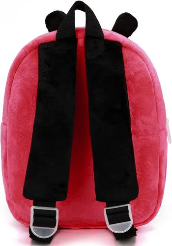 Miniatura 4 de Ladyzone Mochila para niños pequeños, mochila de animales del zoológico, bonita bolsa de felpa de dibujos animados de 10 pulgadas, bolsa de libro