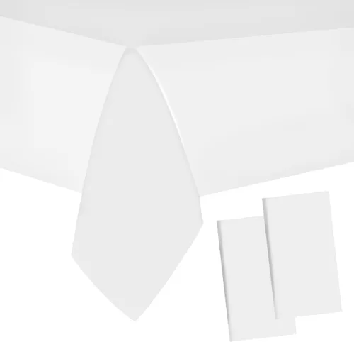 Miniatura 24 de 2 Empaques Mantel de Plástico Negro, 54 pulgadas x 108 pulgadas Cubierta de Mesa Rectangular Desechable para Fiestas, Adecuado para Cumpleaños