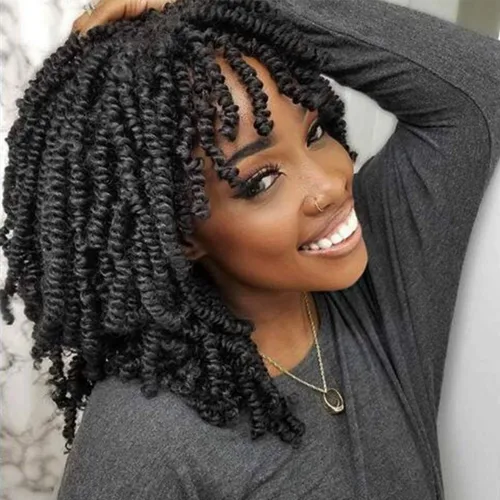 Miniatura 14 de 8 paquetes de cabello corto Bob Spring Twist de ganchillo para niños de 6 pulgadas, cabello de ganchillo pretrenzado estilo Passion Twist para T27#