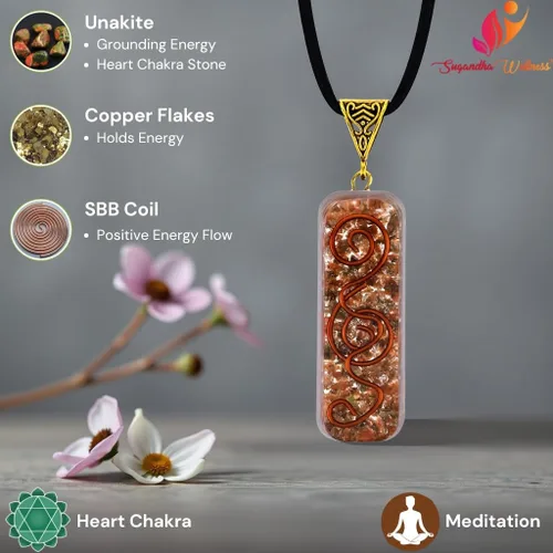 Miniatura 4 de Juego de collar de orgonita y pulsera de unakita. Colgante de cristal curativo natural para protección Joyas de piedra para hombres y mujeres