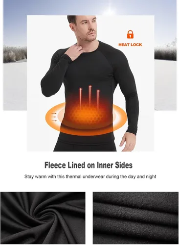 Miniatura 2 de HOPLYNN Paquete de 45 camisas de compresión térmica para hombre, manga larga, caza, correr, capa base, equipo para invierno y clima frío