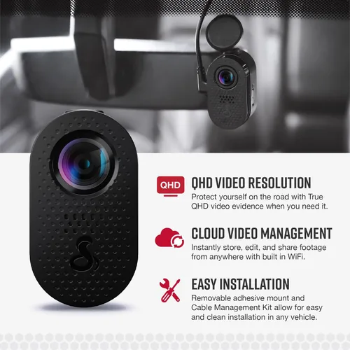 Miniatura 3 de Cobra Discreet Dash Cam (SC120) - Resolución de video QHD 1440P, WiFi integrado, visión nocturna, grabación continua, diseño compacto, tarjeta SD