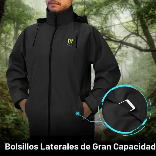 Miniatura 4 de Traje de lluvia TIDEWE, impermeable, transpirable, ligero, 2 piezas