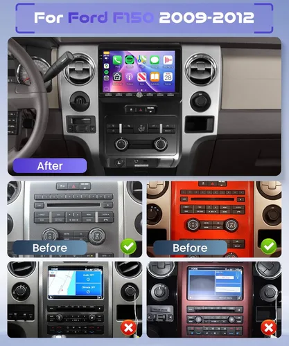 Miniatura 2 de Estéreo de coche de 4 GB+64 GB para Ford F150 (2009-2012) CarPlay Android Auto inalámbrico Radio de coche con pantalla táctil de 9 pulgadas