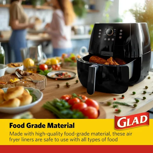 Miniatura 5 de Forros para freidora de aire Glad, antiadherentes y resistentes al calor, material de grado alimenticio, adecuados para freidoras de aire redondas