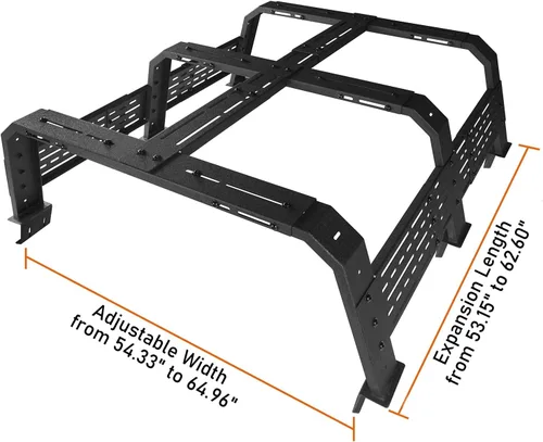 Miniatura 3 de Hooke Road Estante de Cama Overland de 18.8" de Alto para Camiones de Tamaño Completo Sin Rieles de Cama - Compatible con Ford F-150 y Raptor, Dodge