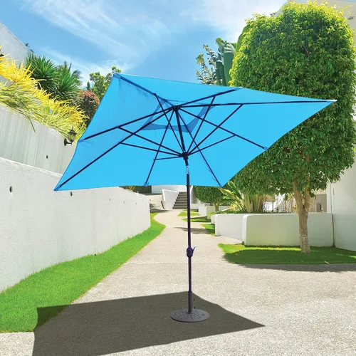 Miniatura 2 de Galtech Sombrilla de patio independiente con inclinación automática, grande para exteriores, aluminio resistente
