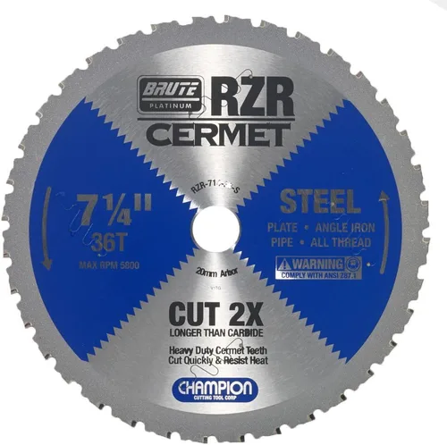 Miniatura 5 de Champion Cutting Tool Corp - Hoja de sierra circular de 5-3/8 pulgadas, 50T (RZR-538-50-ST), acero inoxidable