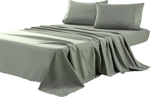 Miniatura 11 de Kingnex Sábana Plana Extragrande King 132x110 para Cama Extra Ancha King o California King Duradera Suave Doble Cepillado Microfibra 1800 Solo Blanco