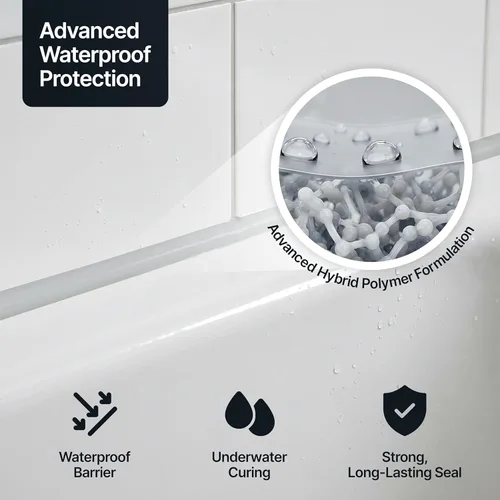Miniatura 4 de Sellador de construcción gris claro y polímero híbrido adhesivo todo en uno Superior al sellador de silicona para baño Calafateo impermeable
