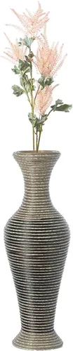 Miniatura 14 de Uniquewise QI003824 - Jarrón decorativo marrón de 39 pulgadas de alto, jarrón de suelo clásico y ordenado, soporte de flores alto independiente