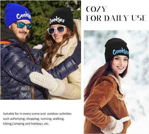 Miniatura 7 de Gorro de invierno para hombre, gorro de punto holgado para mujer, gorro de esquí cálido