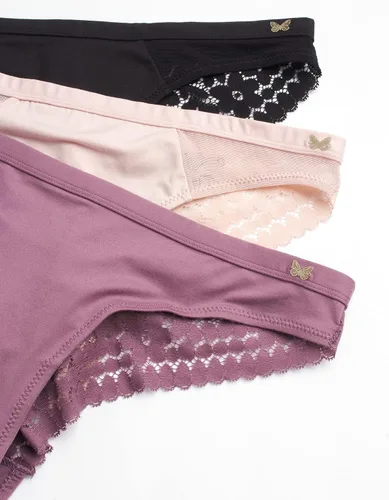 Miniatura 2 de Jessica Simpson Womens Underwear - 3 Pack Microfiber Lace Tanga Panties S-XL