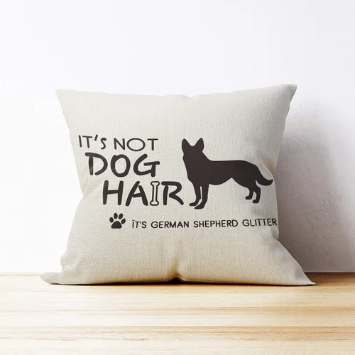 Miniatura 3 de Funda de almohada de lino con purpurina de pastor alemán, regalos para amantes de los perros, regalos de mamá de pastor alemán, divertida funda