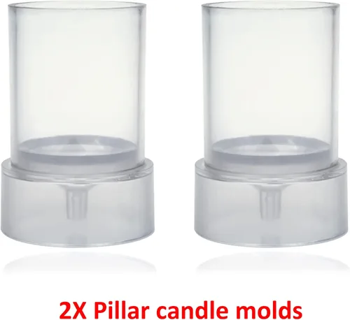Miniatura 2 de MILIVIXAY 2 moldes para velas de pilar: altura: 3.0 pulgadas, diámetro: mechas de 2.0 a 30 pies de largo, 2 soportes para mechas, un sellador