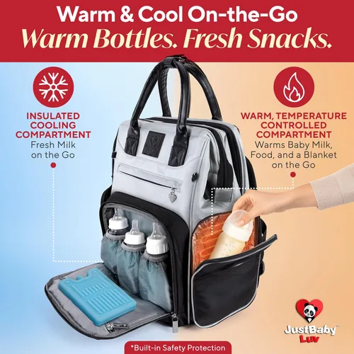 Miniatura 3 de Mochila galardonada para pañales para bebé con cambiador – Bolsa de pañales impermeable multifunción grande, bolsillos para biberones, organizador