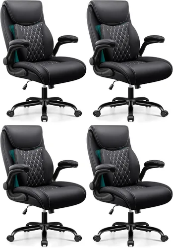 Miniatura 16 de BESTFAIR Silla de oficina, silla ejecutiva de escritorio para computadora con soporte lumbar para aliviar el dolor de espalda baja, silla ergonómica