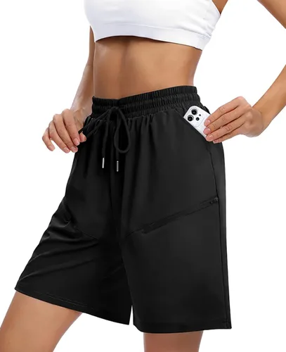 XIEERDUO Pantalones cortos tipo cargo de senderismo para mujer, de secado rápido, ligeros, para verano, para correr al aire libre, con bolsillos con