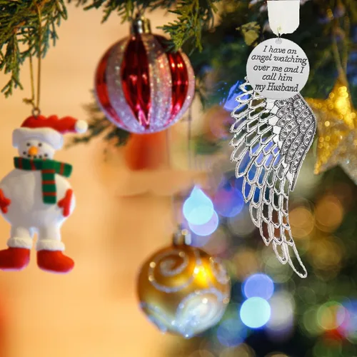 Miniatura 21 de Adornos Conmemorativos de Navidad Bola de Plumas Transparente, Bola de Impresión Boca Abajo 8cm/3.15'' Regalo de Duelo y Condolencia por la Pérdida
