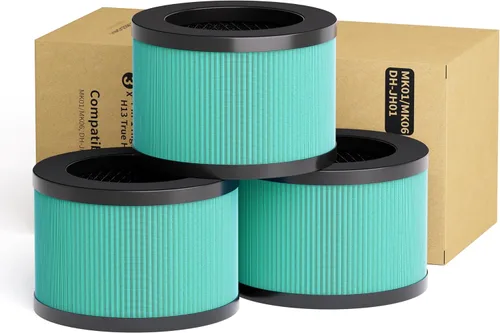Miniatura 7 de Paquete de 2 filtros de repuesto MK01 MK06 True HEPA compatibles con AROEVE MK01 MK06 y Kloudi DH-JH01 purificador de aire, versión de caspa
