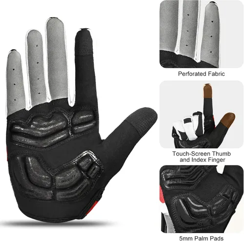 Miniatura 4 de INBIKE Guantes de bicicleta con pantalla táctil, guantes de bicicleta de montaña acolchados de gel para hombre