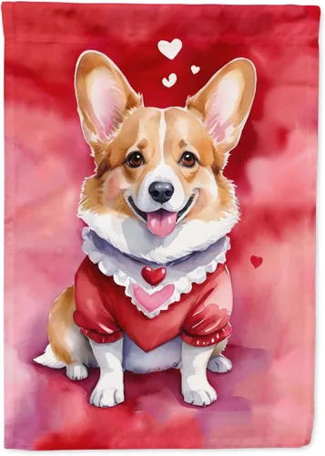 Miniatura 64 de Caroline's Treasures DAC5292CHF - Bandera de Border Collie My Valentine House para porche, grande, con manga para porche, para colgar en la pared