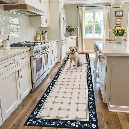Miniatura 2 de Anidaroel Alfombra Pasillo Larga 3x12 pies, Alfombras Antideslizantes Lavables para Cocina, Suave Ultra Delgada Interior Boho Alfombra Pasillo