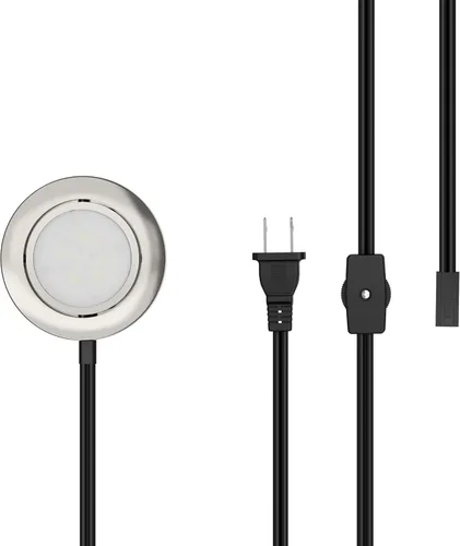 GETINLIGHT IN-0107-1S-SN-40 Kit de luces LED giratorias con lista ETL, diseño empotrado o de montaje en superficie, blanco brillante 4000 K, acabado