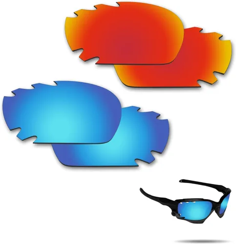 Lentes de repuesto polarizados antiagua salada para Oakley Jawbone con ventilación de chaqueta de carreras con 2 pares empaquetados