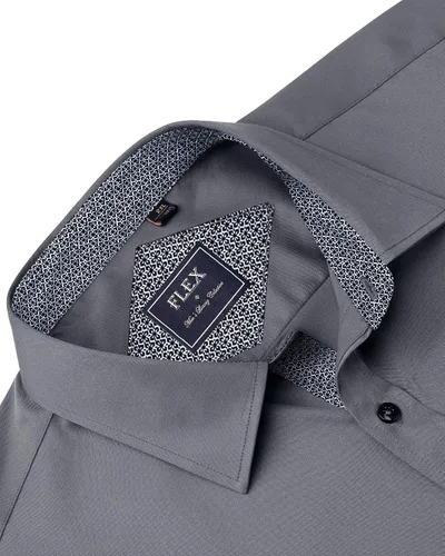 Miniatura 5 de J.VER Camisa de vestir de manga larga para hombre, estilo informal, elástica, sin arrugas, ajuste regular, abotonada