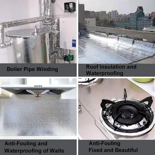 Miniatura 6 de Cinta de protección térmica de papel de aluminio de fibra de vidrio 1.97in x 82ft, material reflectante de aislamiento térmico de fibra de vidrio